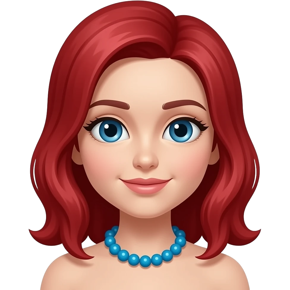 Кукла с красным волосами с синими банбики emoji