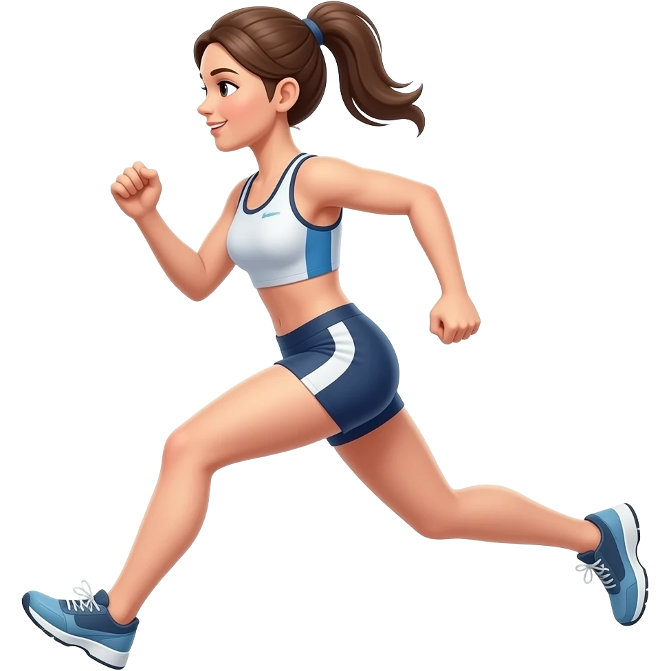 🏃‍♀️ это девушка-бегун впереди нее левая нога эффект бега emoji