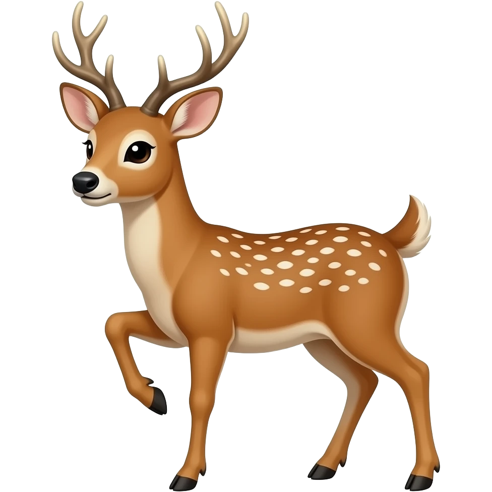 a deer with one hoof up looking upset emoji