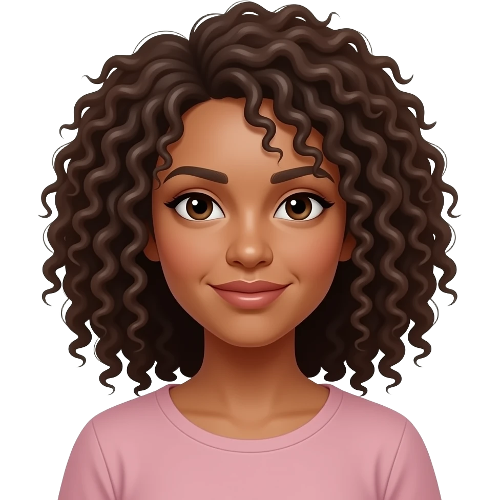 mujer de pelo risado emoji