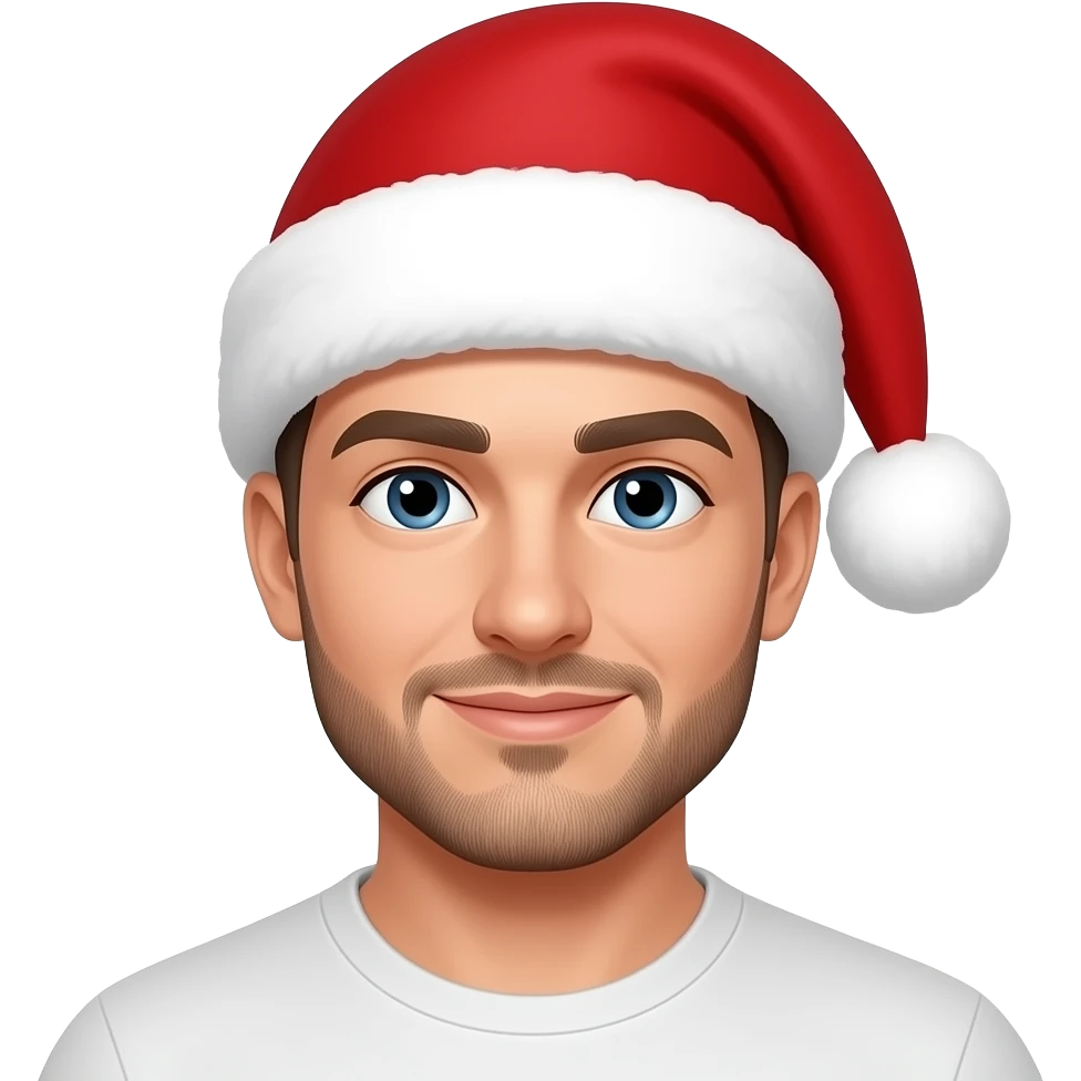male with santa hats portrait emoji