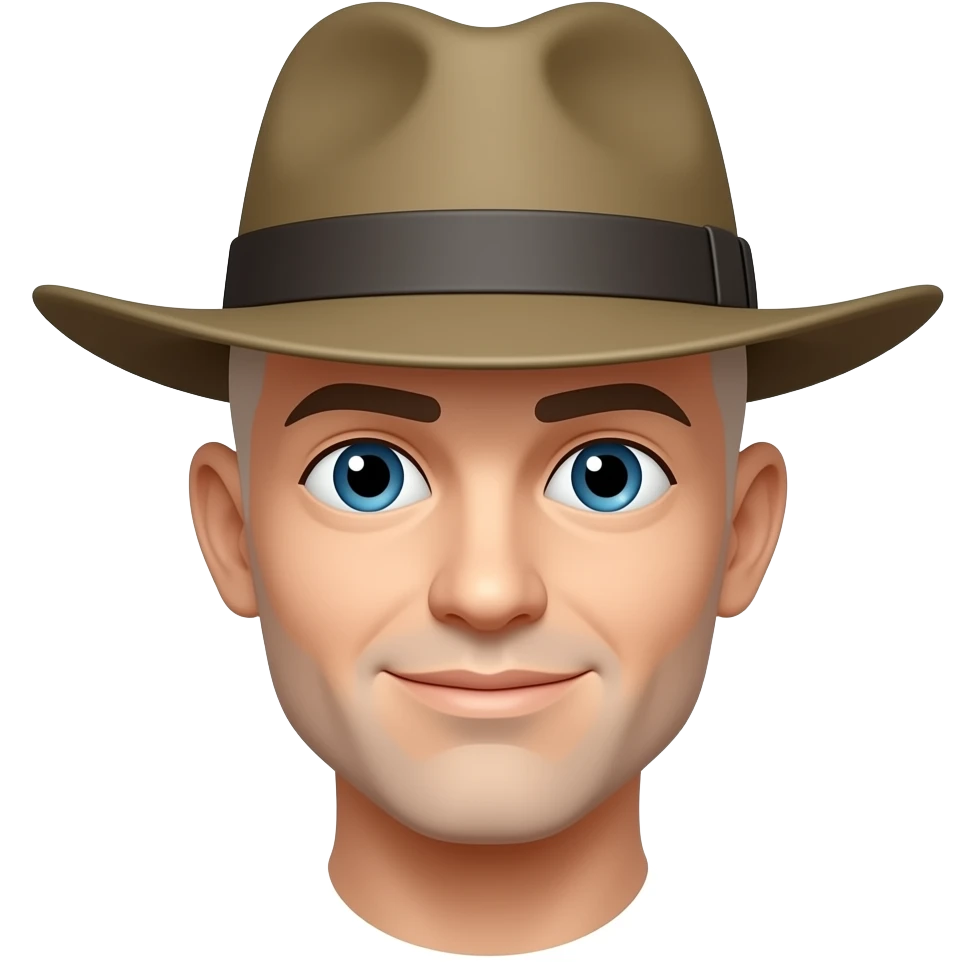 🧑‍🦲+👒 رو کلاهش پامیون هم باشه emoji