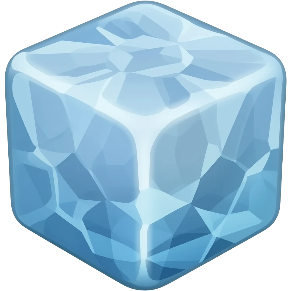 Create high-quality glossy emojis with a vibrant modern style.Make the emojis look premium, shiny, and eye-catching with bright highlights, smooth gradients, soft reflections, and glowing details. Ice emoji emoji