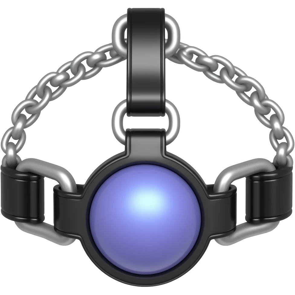 Ball gag with Black Strap and Blue/purple Ball emoji