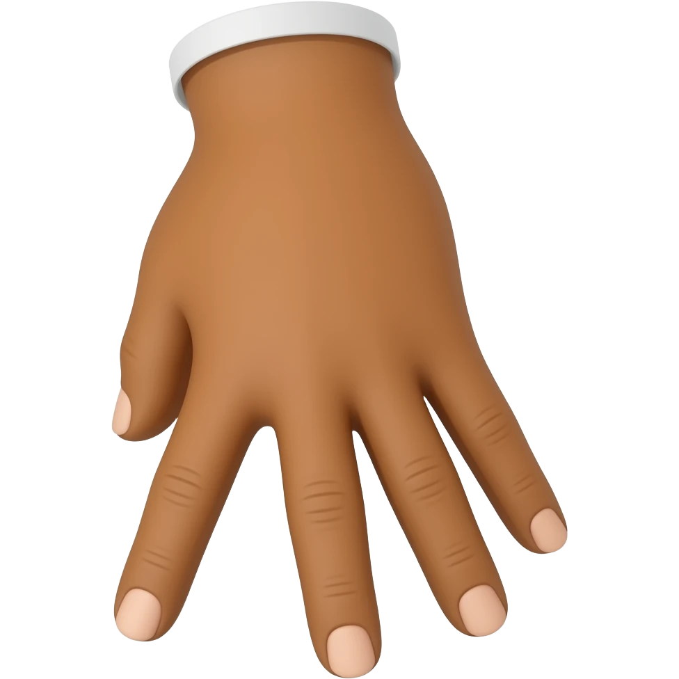 Brown hand making fingers as legs emoji