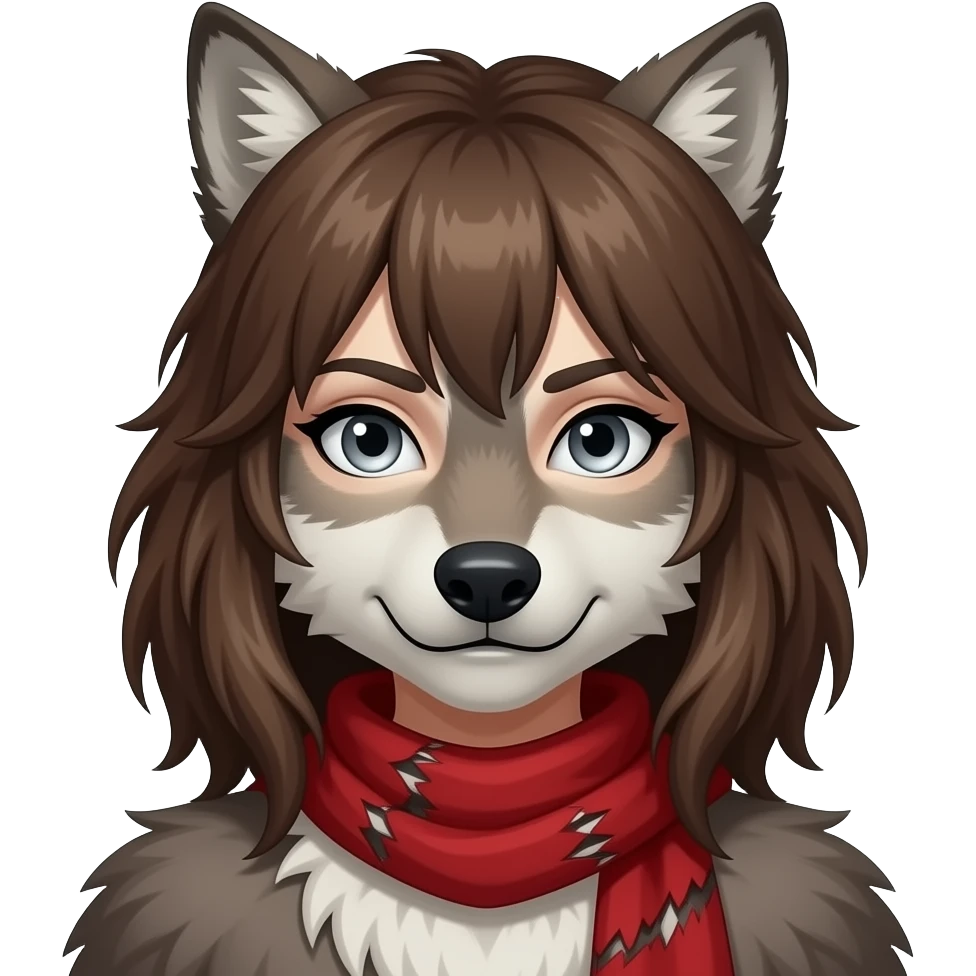 Werewolf girl with brown hair emoji