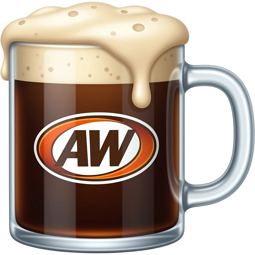 A&W Rootbeer Mug, photorealistic emoji