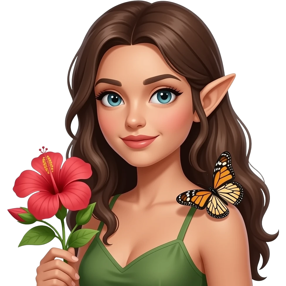 🧝🏻‍♀️🌺🦋🌞 emoji