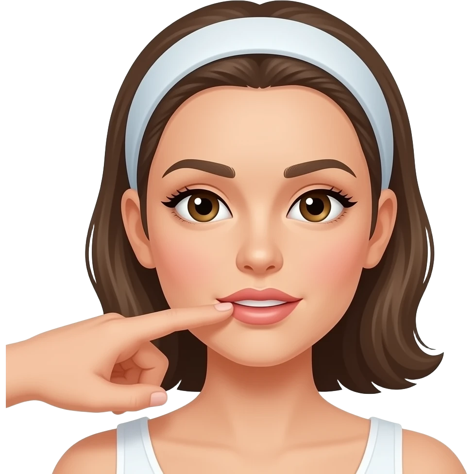 💆🏻‍♀️+👄+chewing gum emoji