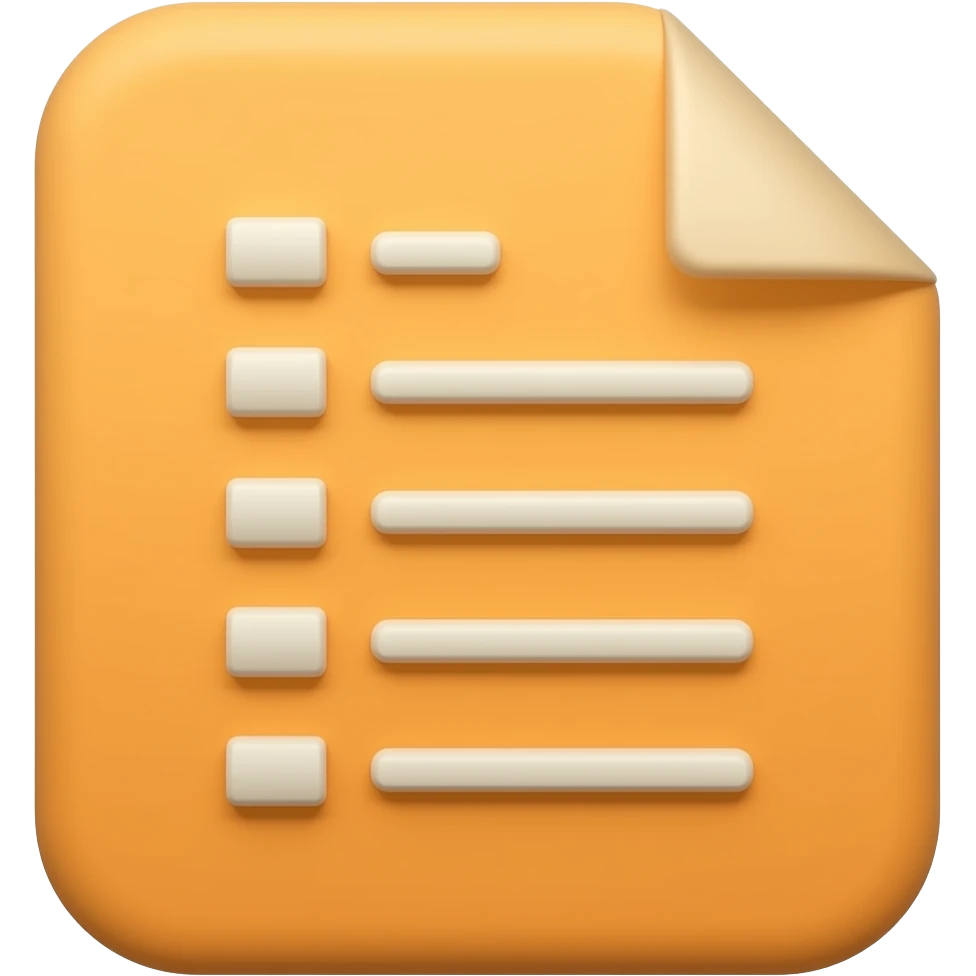 Orange spreadsheet document, three-quarter view emoji