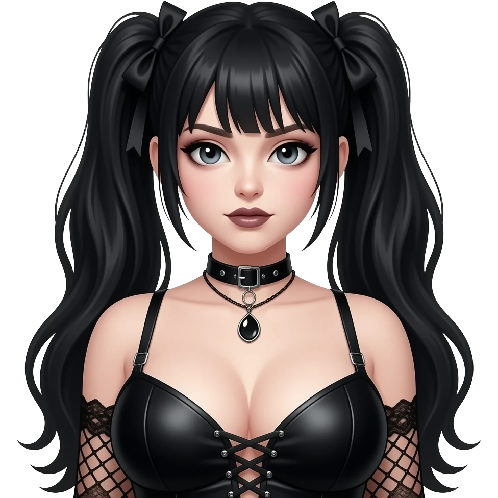 Massive  breasted goth girl emoji