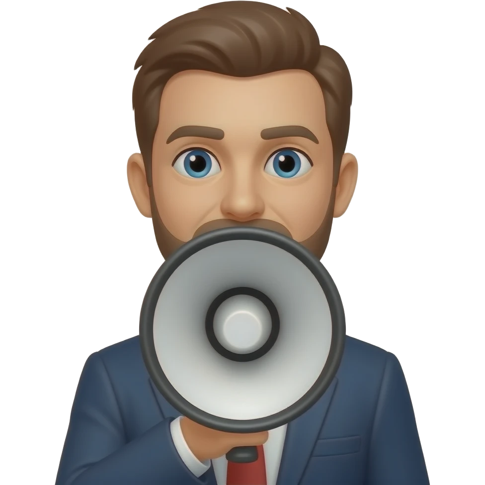 Man with Loudspeaker front view emoji