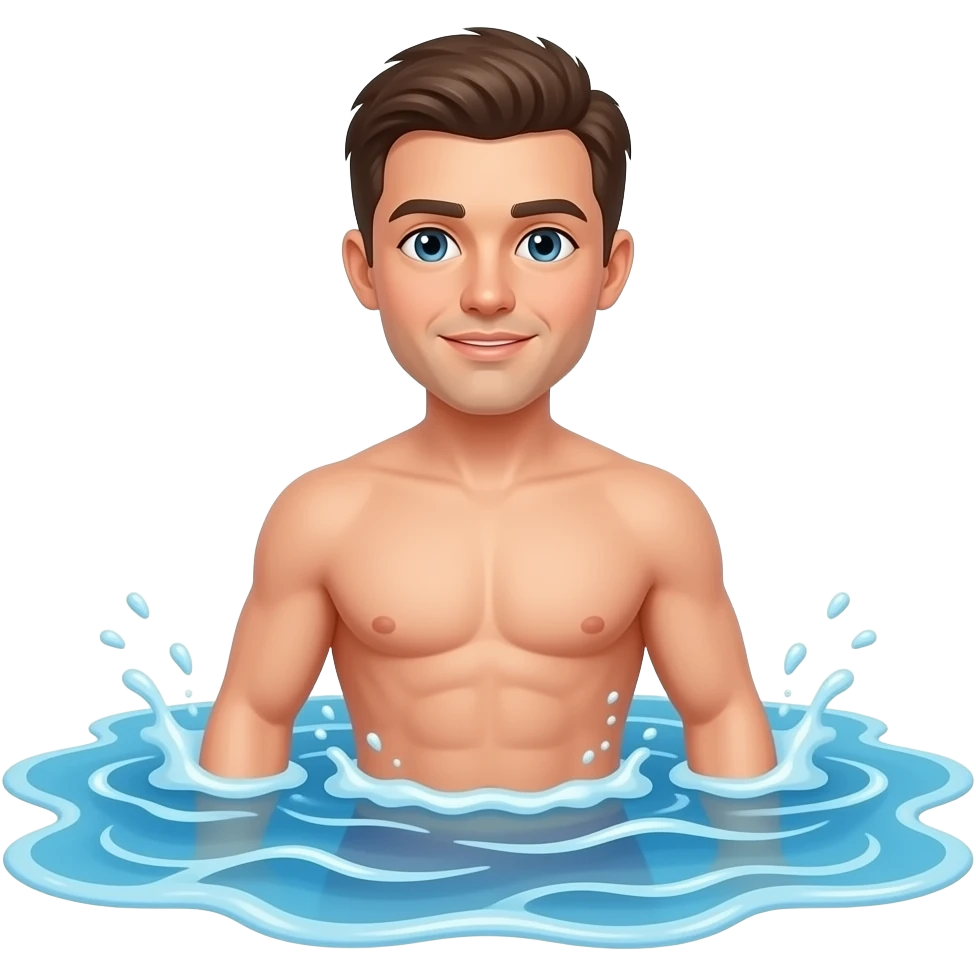 A naked man wading in the sea emoji
