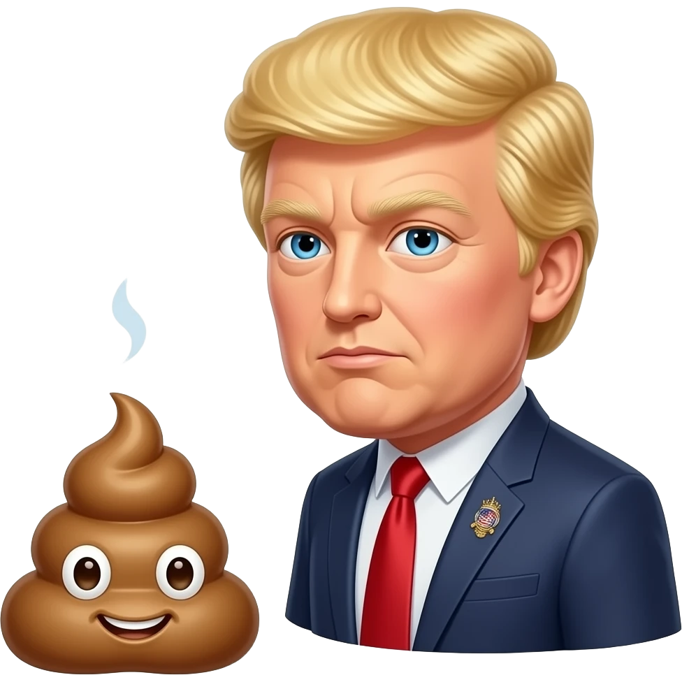 Donald Trump pooping on Elon Musk emoji | AI Emoji Generator