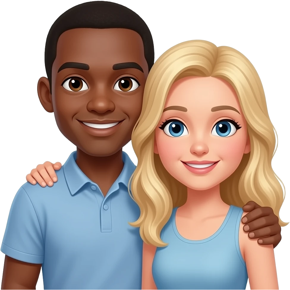 Bald black man getting back together with his blonde girlfriend emoji