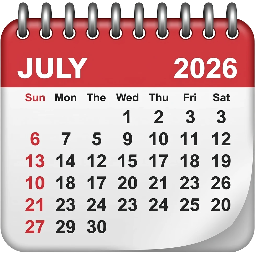 July 31 2026 🗓️ emoji