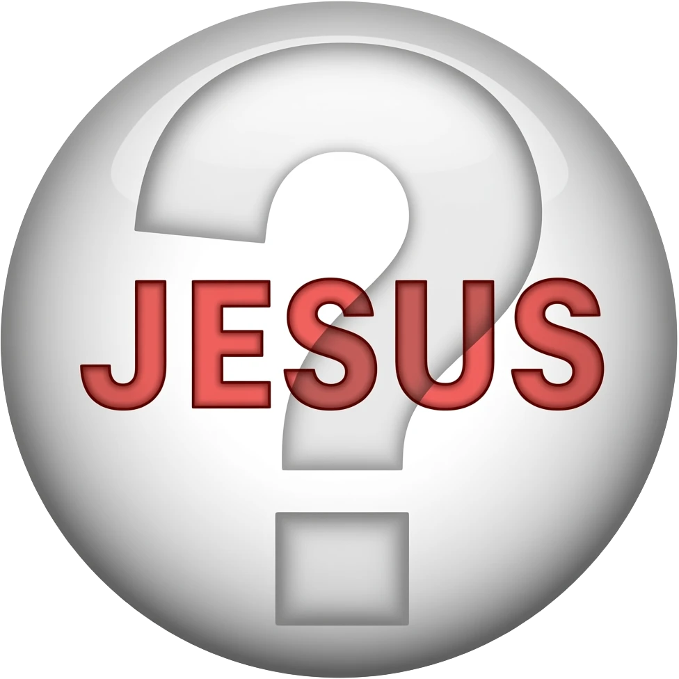 question mark and inside the question mark  it says JESUS in big emoji