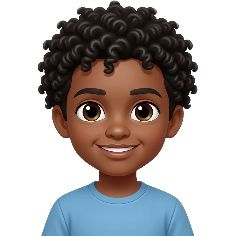 Black boy with a lot of hair emojis emoji
