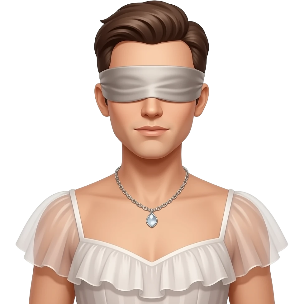 romantic dress guy mannequin blindfolded clothing doll emoji