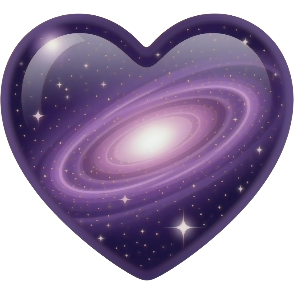 Galaxy Purple shining heart emoji