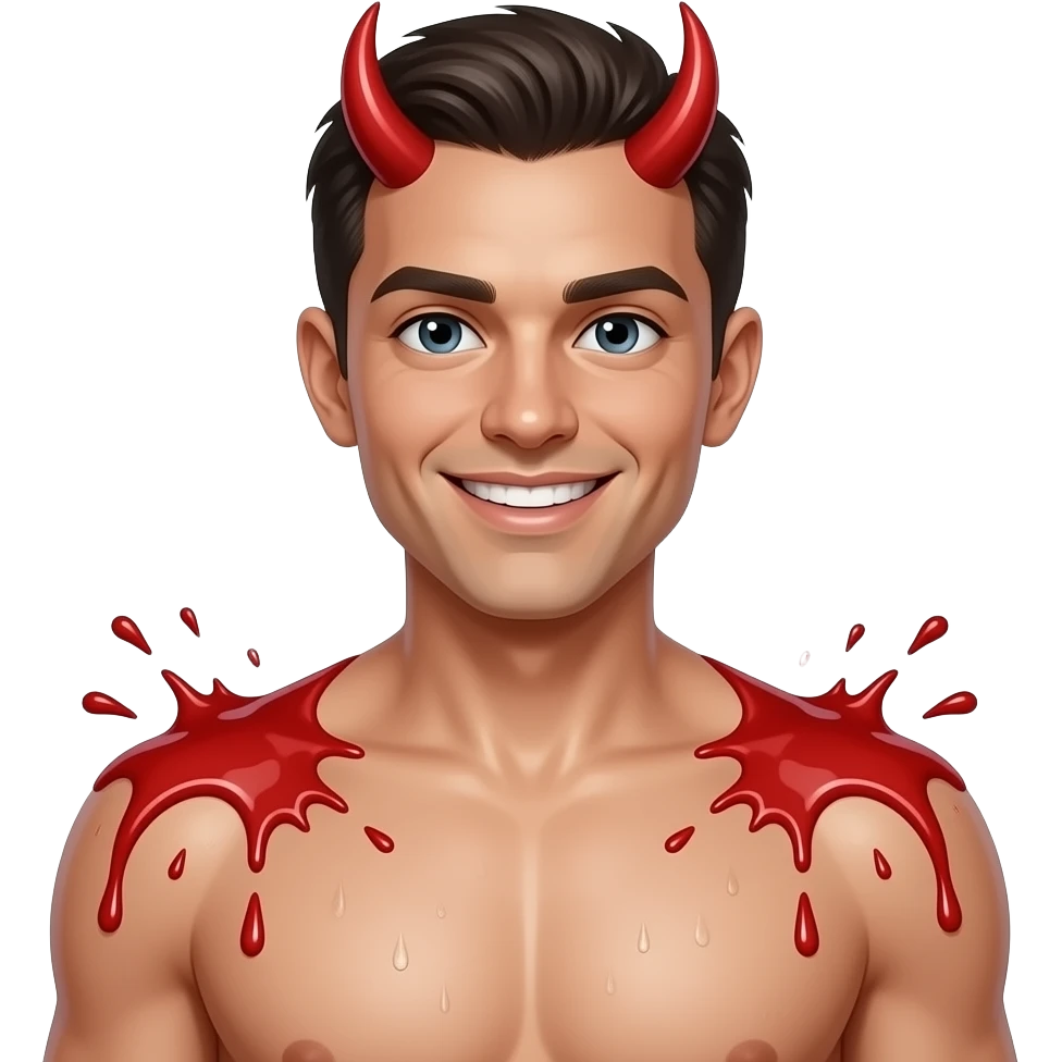 😈😜💦 mit nackten Oberkörper emoji