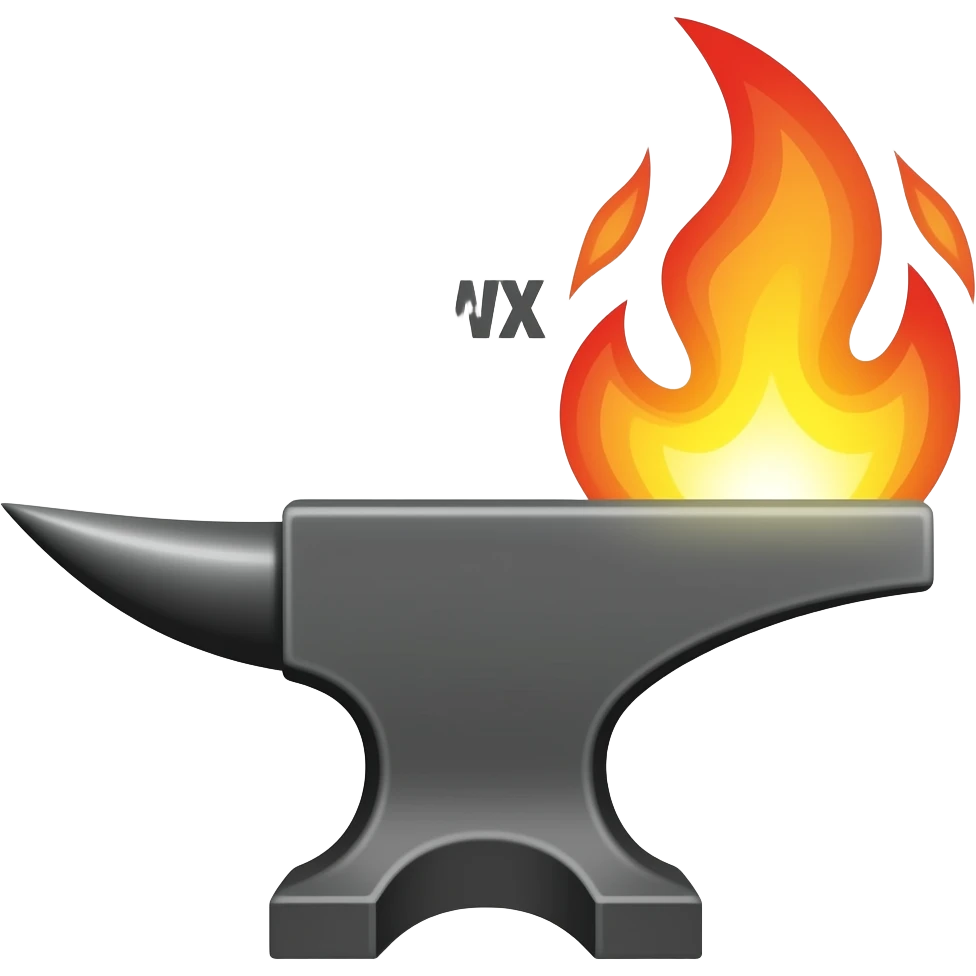 flaming anvil emoji