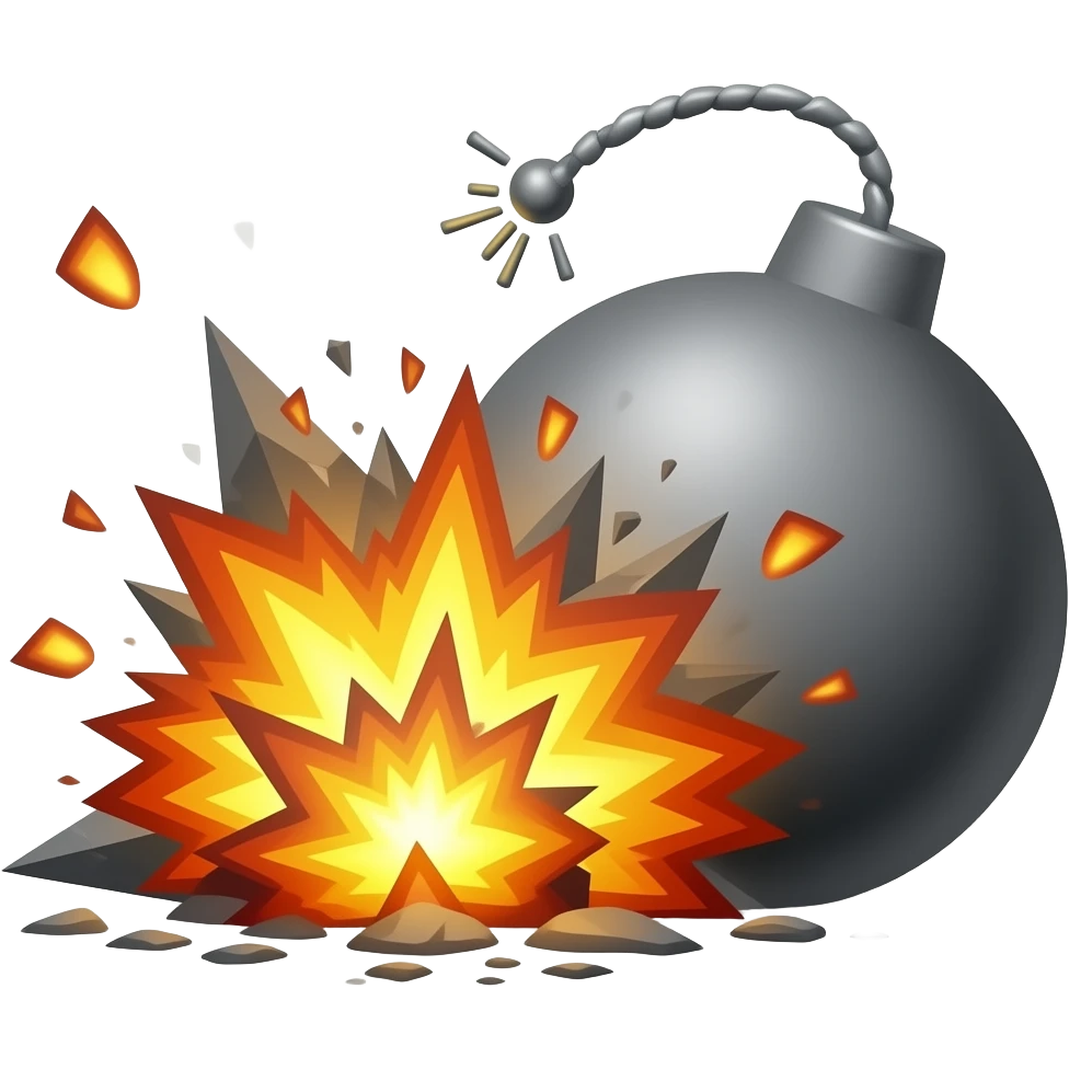 I want to create New York City getting bombed with a bomb hitting the Ground and exploding emoji