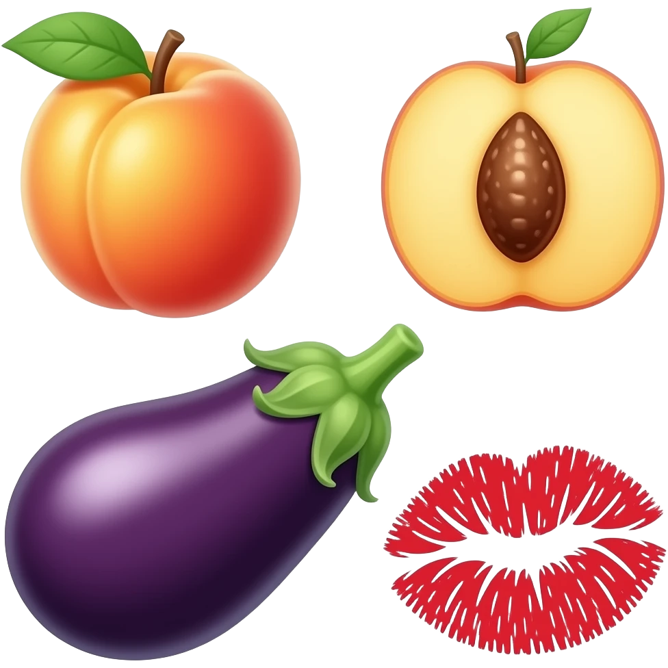 🍑🍆💋 emoji