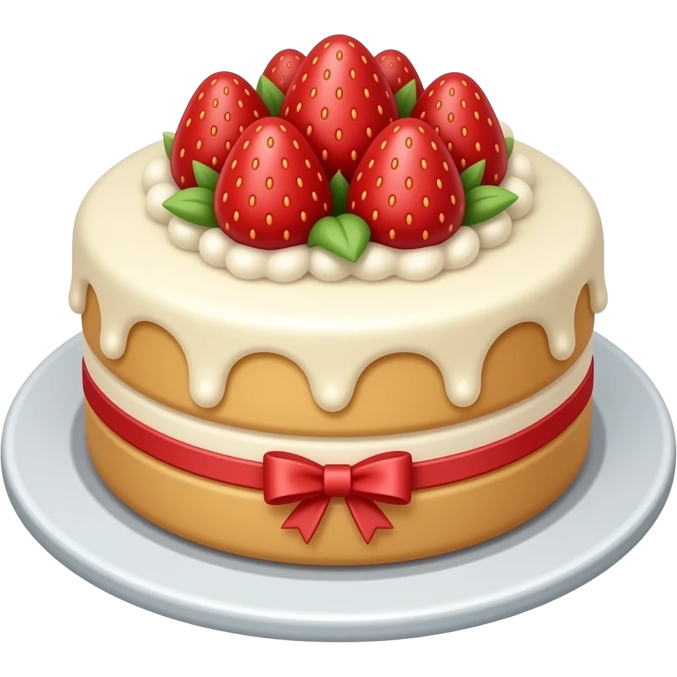 rectangular wedding cake with strawberries emoji
