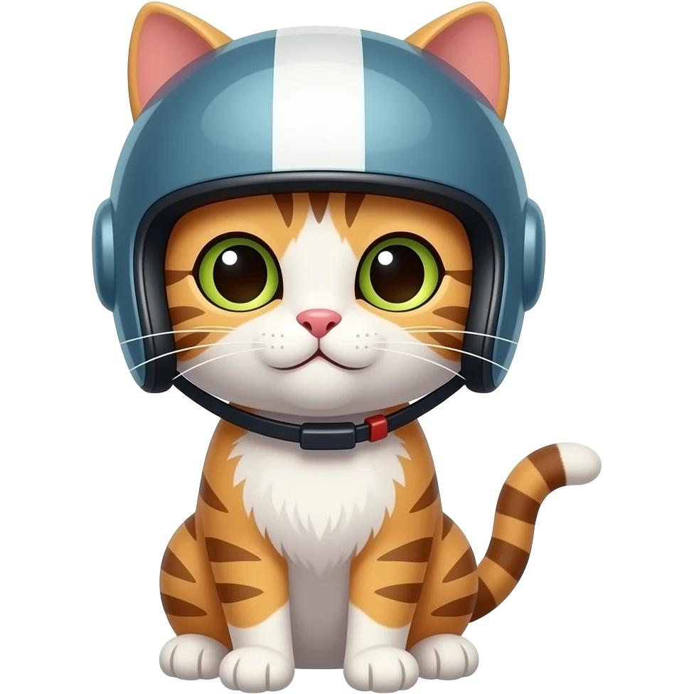 kitty wearing helmet emoji