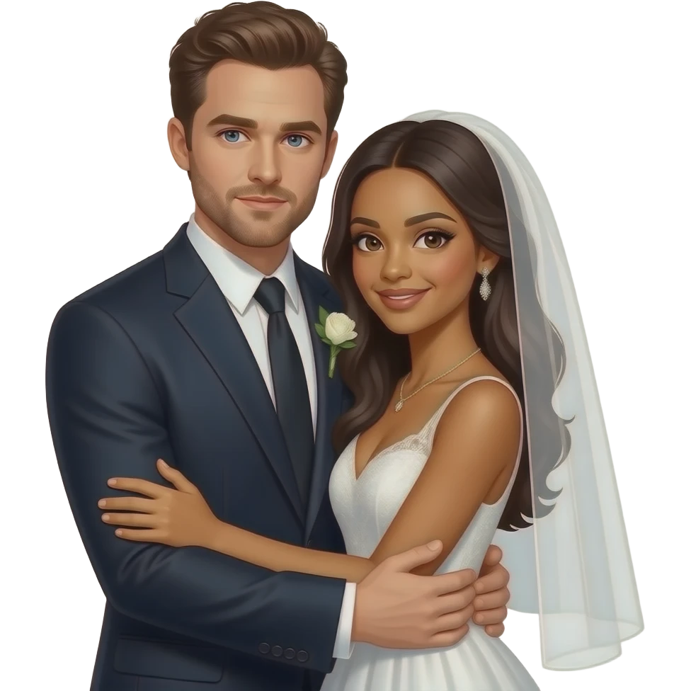 Robert PattinsonIn In a suit Stands in a hug with Zendaya In a wedding dress emoji
