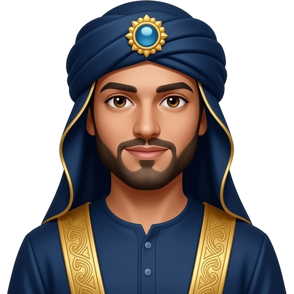 Hamza dark blue color golden emoji