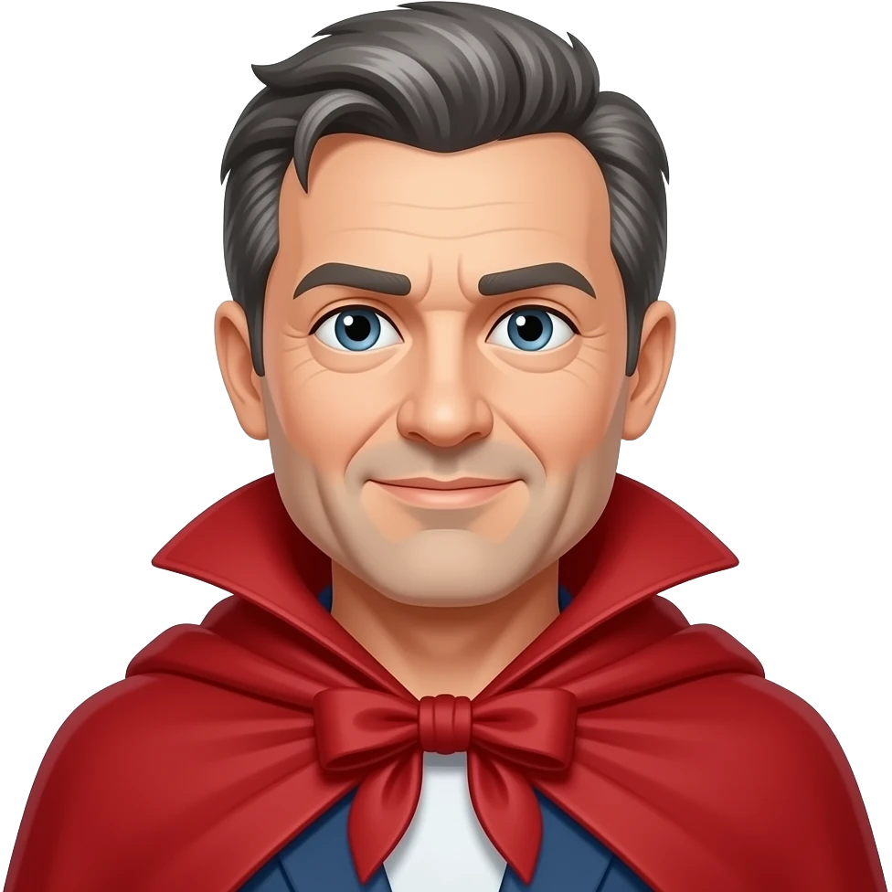 midage man red cape emoji
