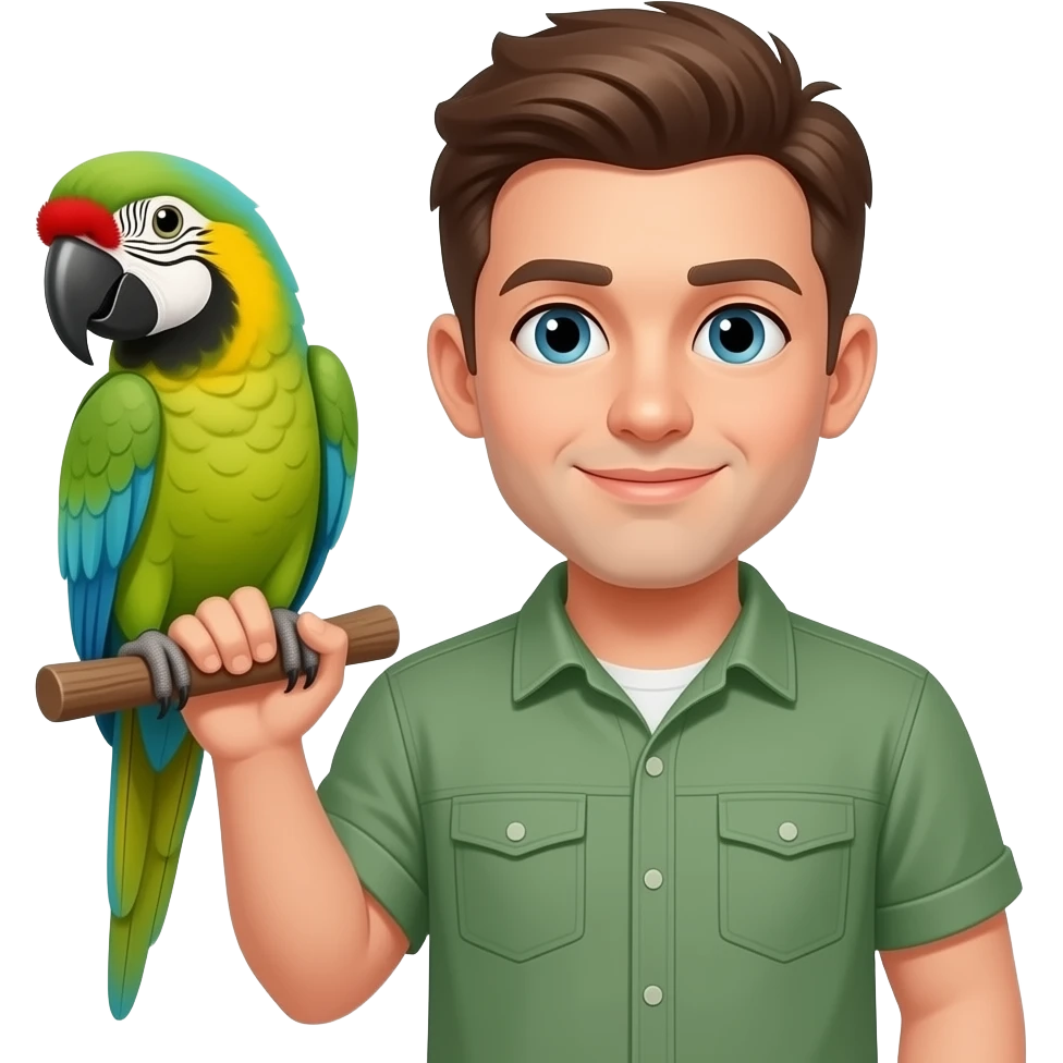 guy with parrot emoji