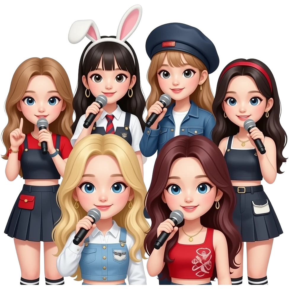 Blackpink members singing together emoji
