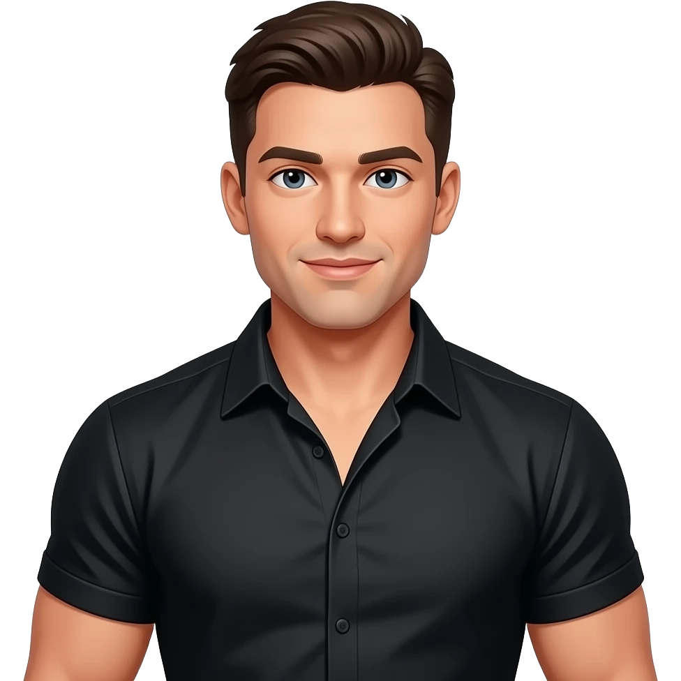 muscle fit black shirt emoji