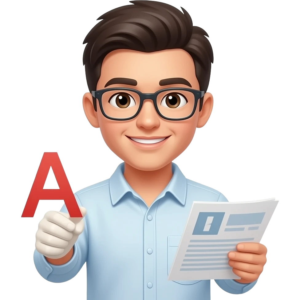 20 year college student getting A on the report emoji | AI Emoji Generator