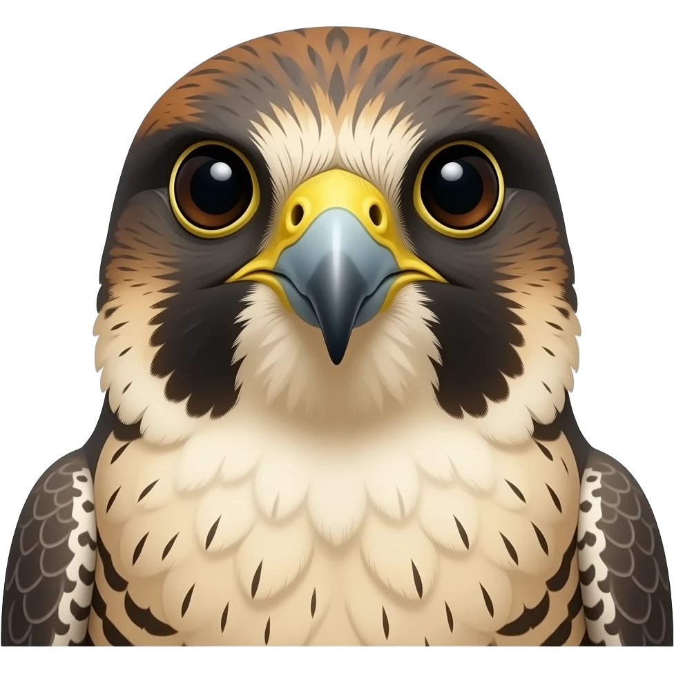 peregrine, portrait, front face + neck emoji