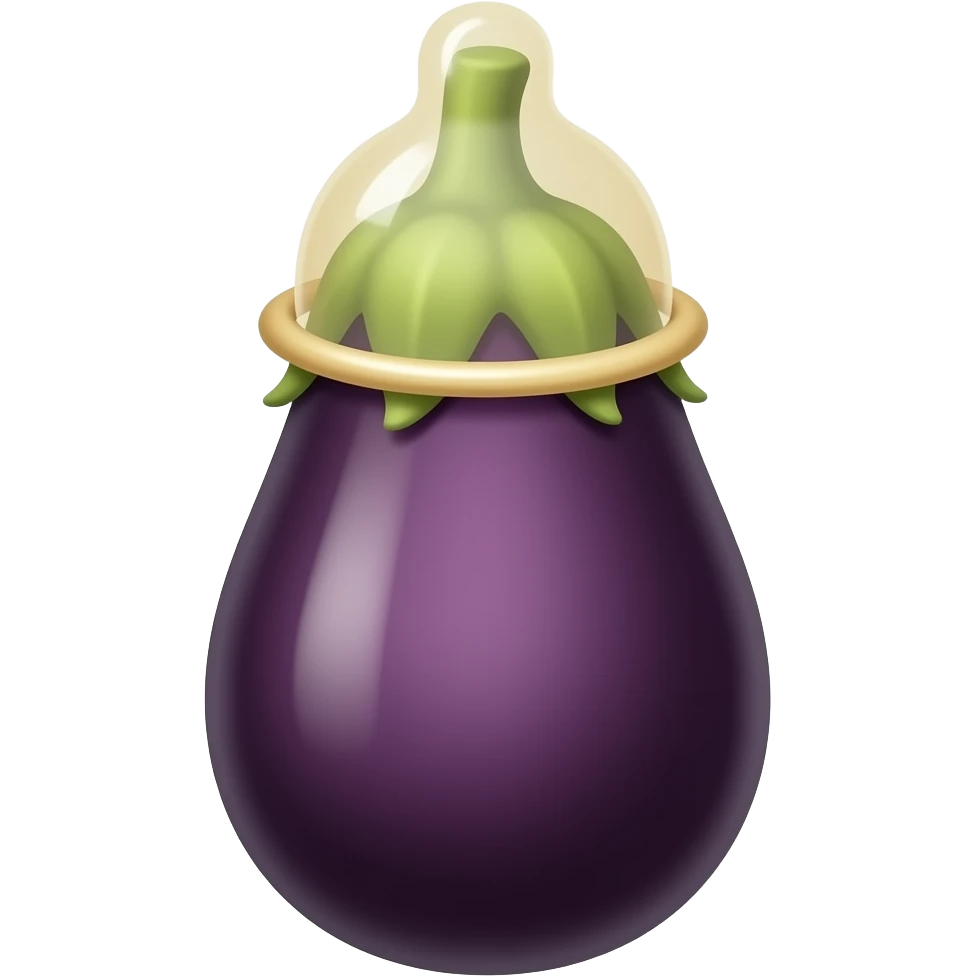 Ein Auberginen mit ein Kondom drüber emoji