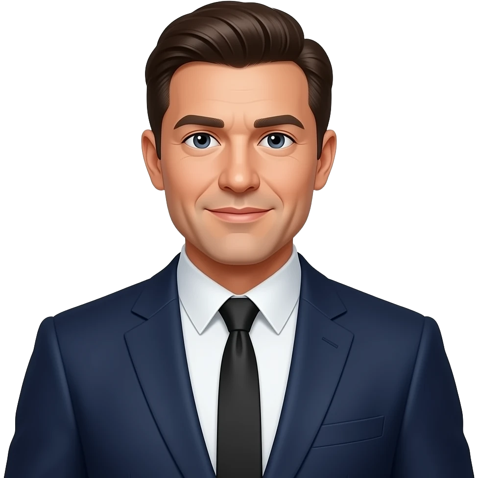 40 years old man business sharp emoji