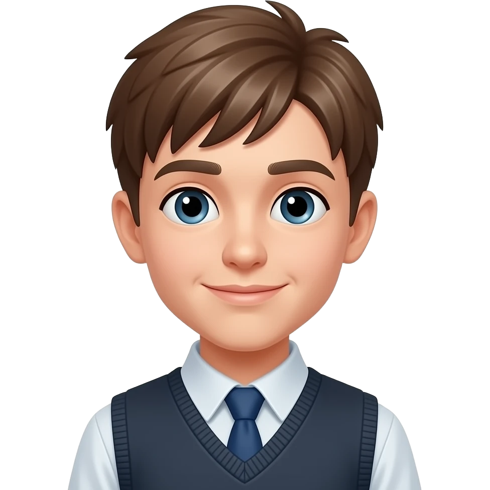 남자 중학생 백인 앞머리 존재 emoji