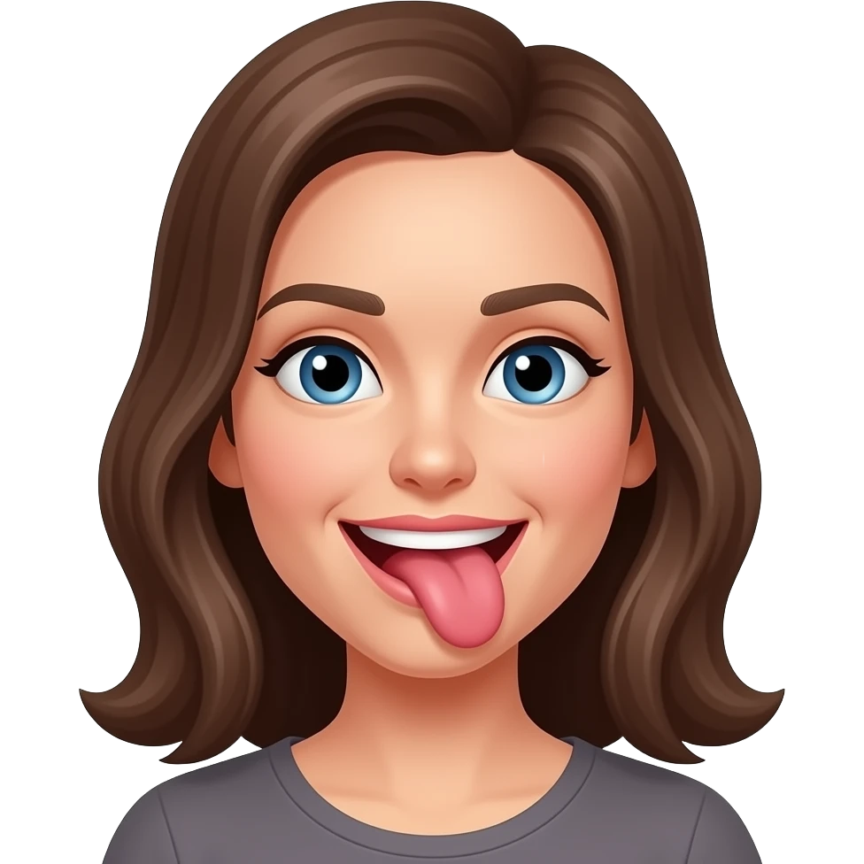 Woman sticking her tongue out and making a silly face with tongue to the side emoji