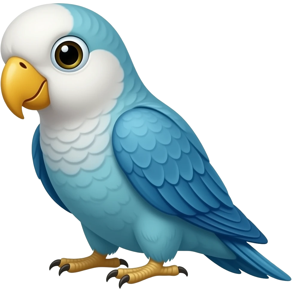 Withe Head & Blue body Parakeet emoji