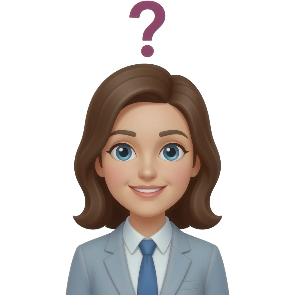 woman with question mark emoji