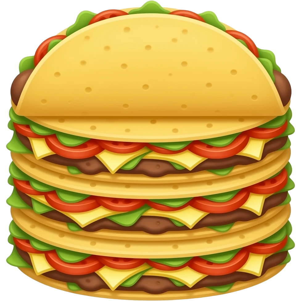 Make 6 tacos stacked on each other emoji