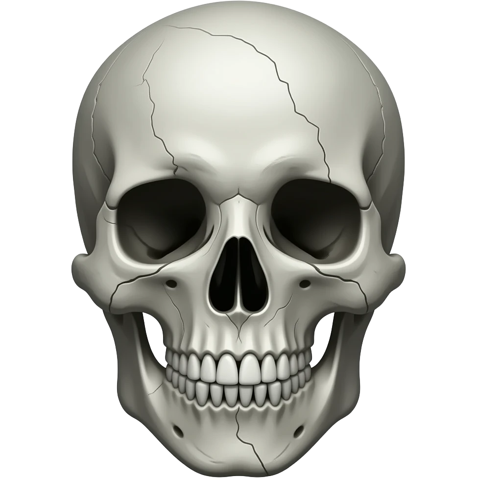 Creepy Smiling skeleton head emoji