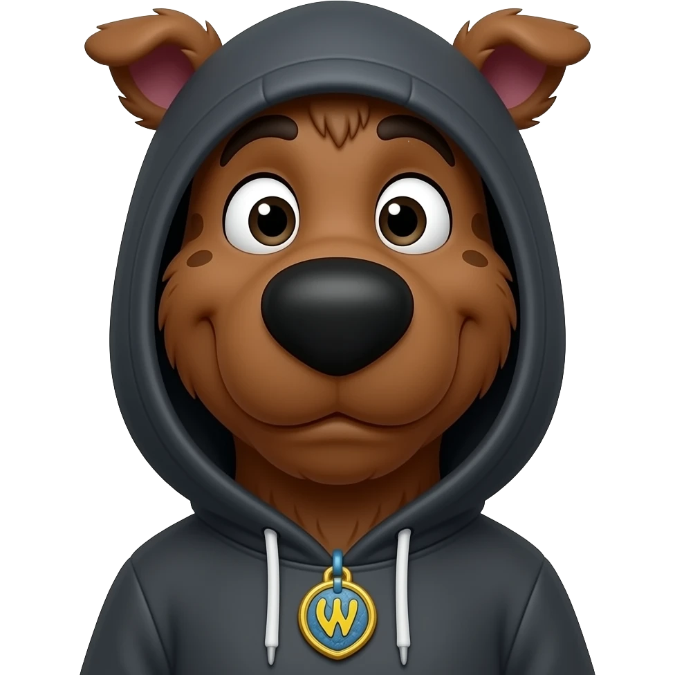 Shaggy wearing a hoodie emoji