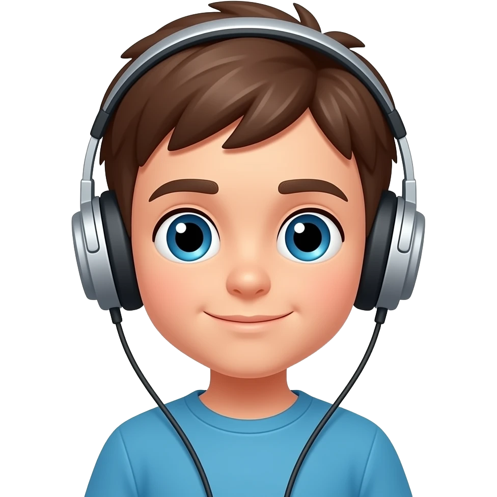 chico escuchandi musica emoji