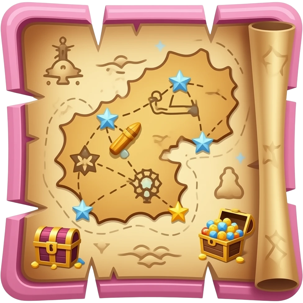 girly adventure treasure map emoji