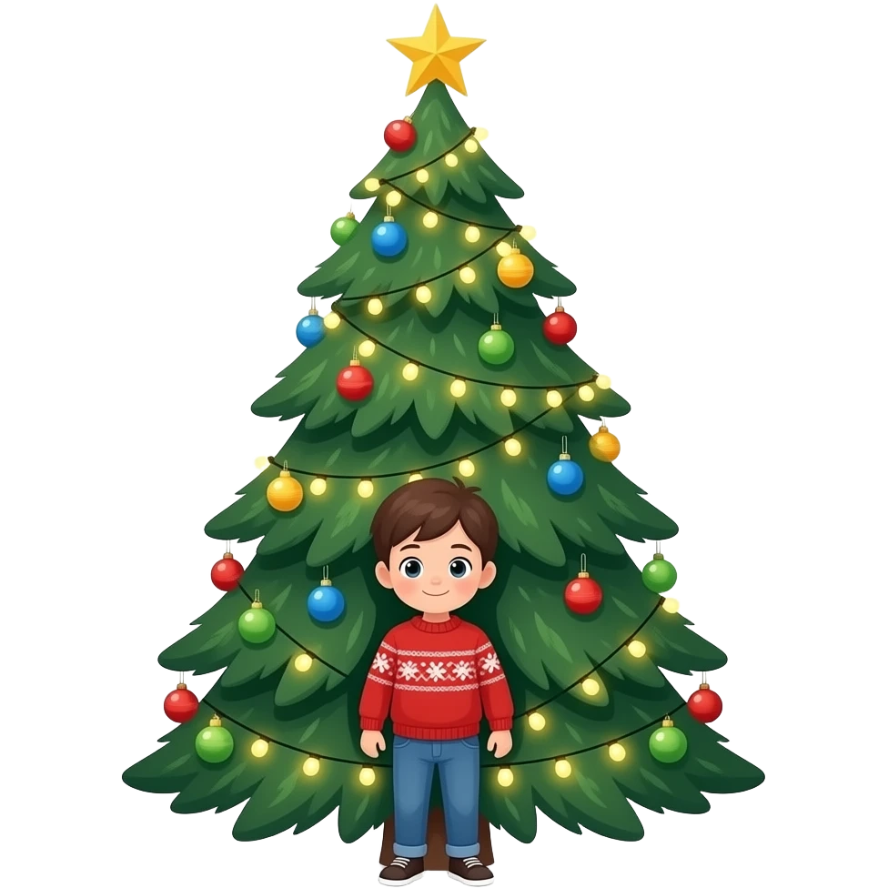 Kid in Christmas Tree emoji